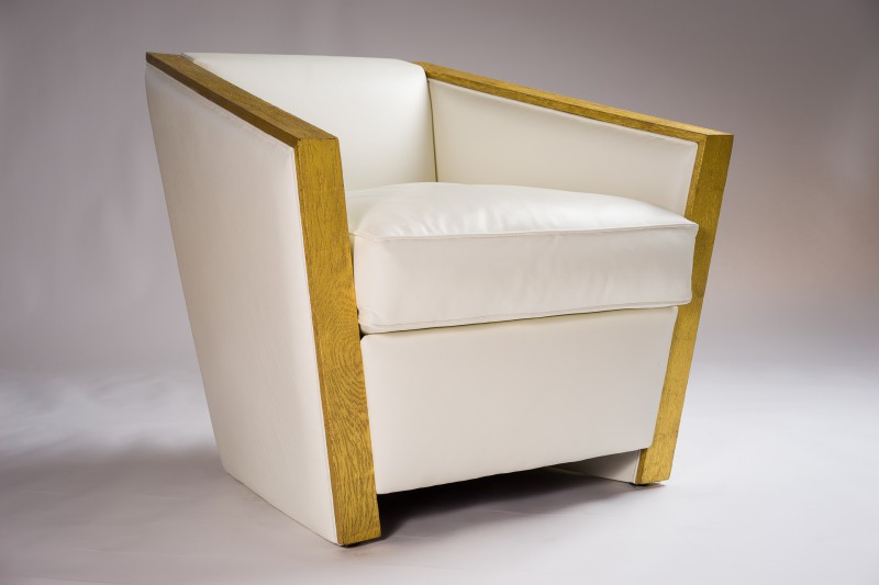 Fauteuil TRAPEZE - Cuir Blanc Fauteuil TRAPEZE - Cuir Blanc